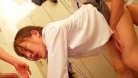 Sexy young lesbians getting fucked by a strap-on